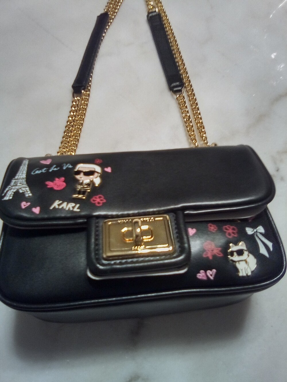 Karl Lagerfeld Black Mini Crossbody Purse